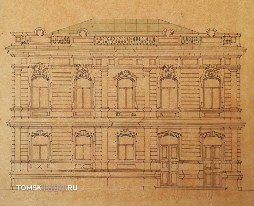 Проект фасада дома Фельзенмайера. 1890г. Источник: ГАТО.