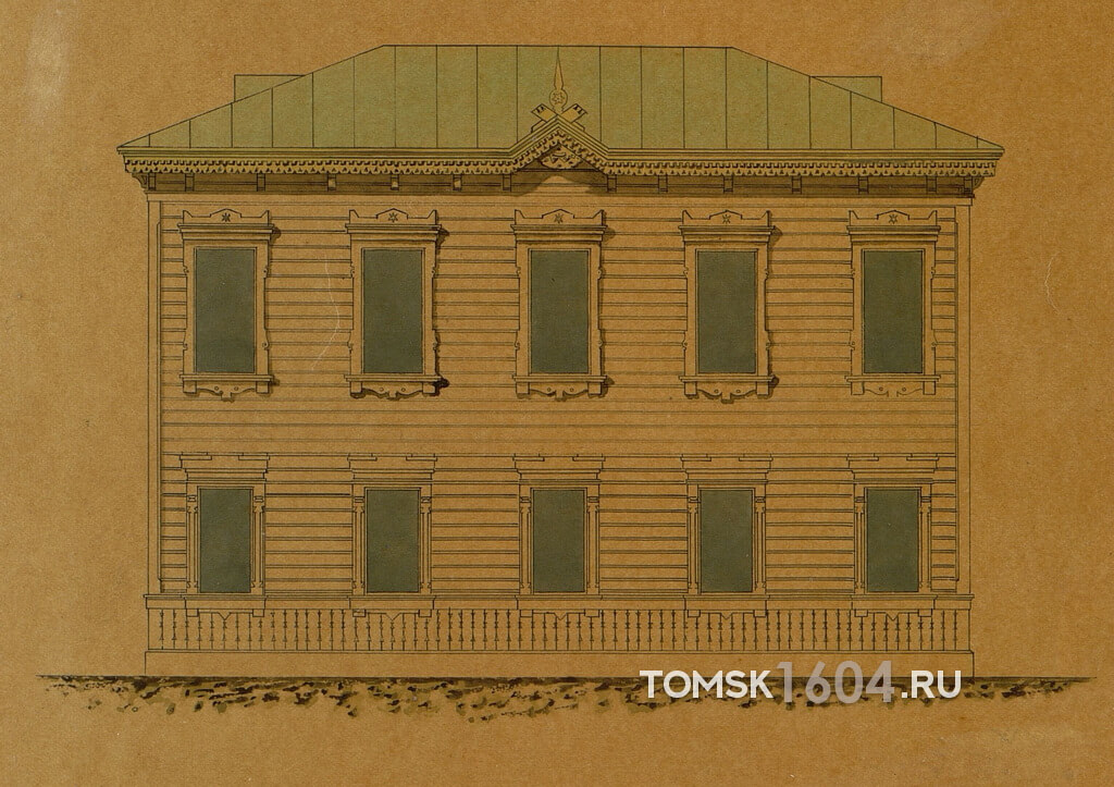 Проект фасада здания П.Н. Сухих. 1889г. Источник: ГАТО.