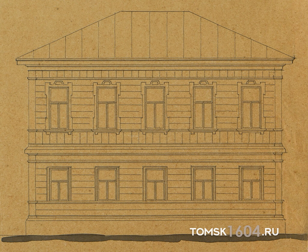Проект фасада дома. 1894г. Источник: ГАТО.