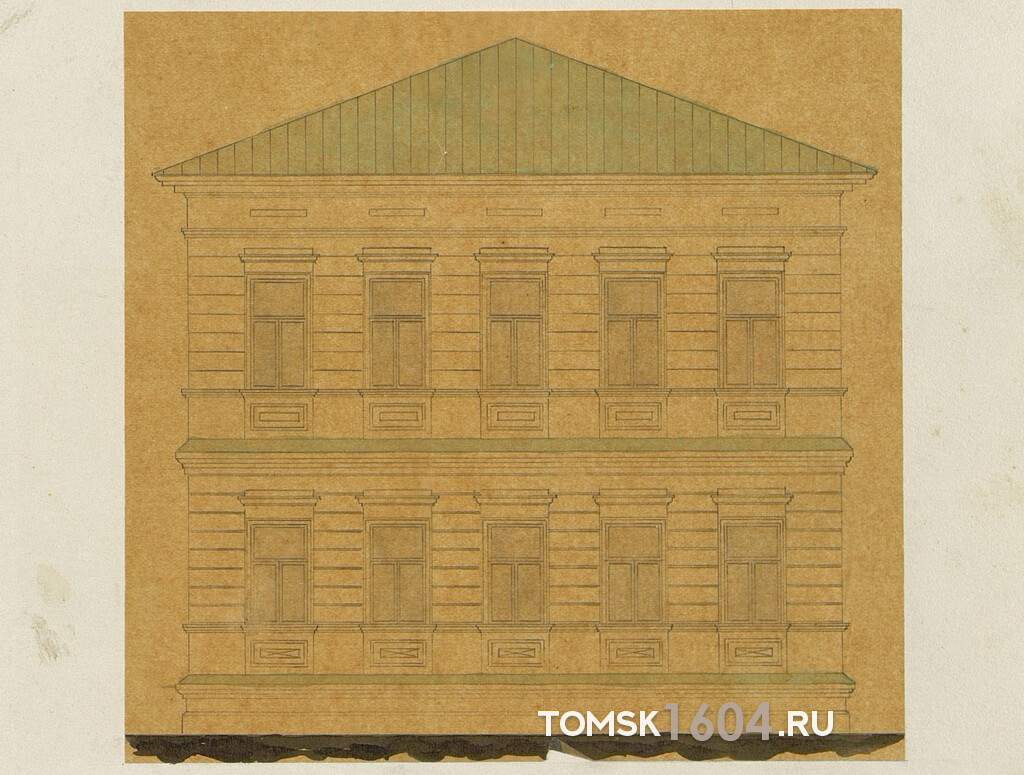 Проект фасада дома Е.М. Харламовой. 1893г. Источник: ГАТО.