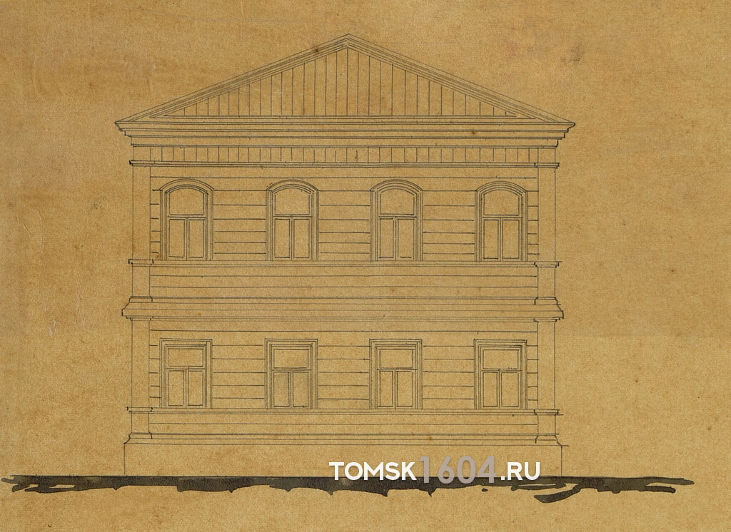 Проект фасада дома А.Ф. Туликова на Солдатской улице. 1893г. Источник: ГАТО.