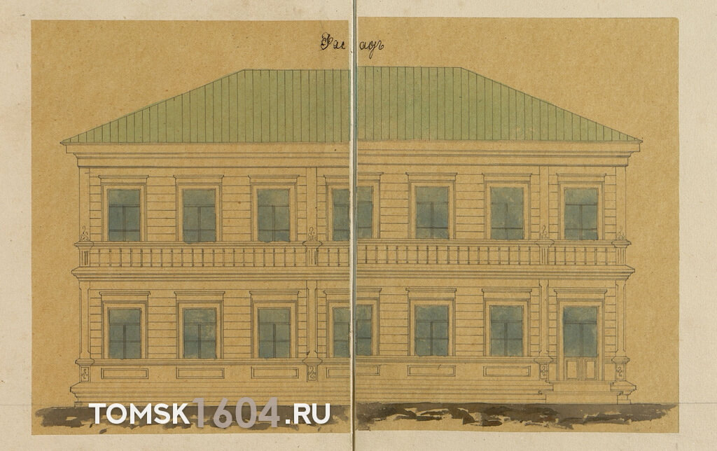 Проект фасада дома Гонтарь на углу Бульварной и Еланской улиц. 1887г. Источник: ГАТО.