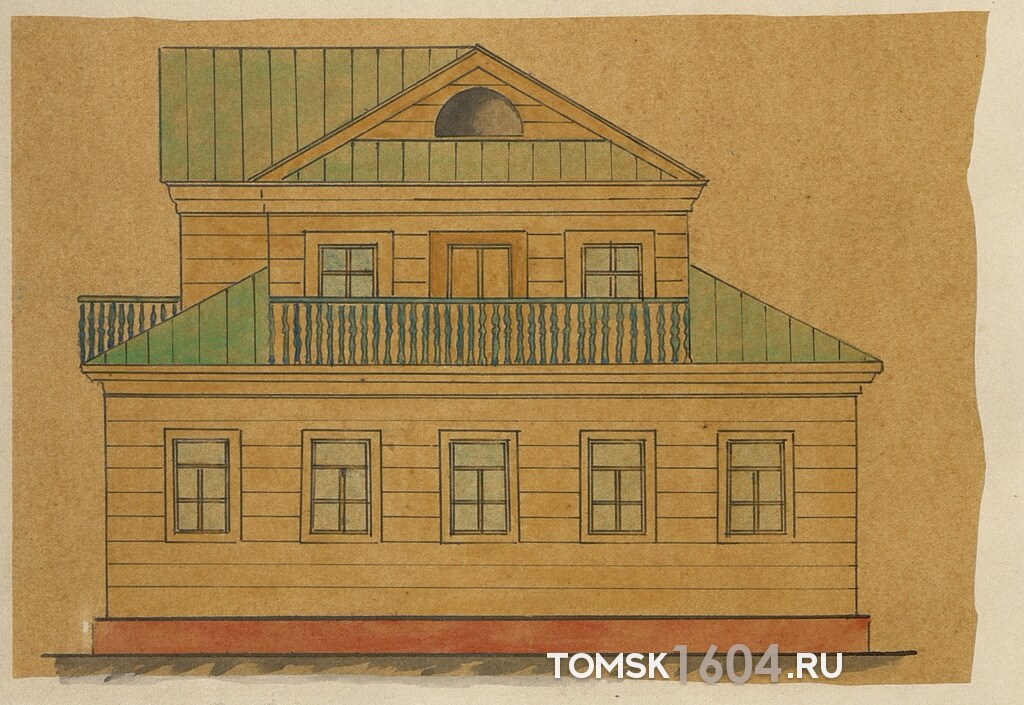 Проект фасада дома Е.М. Козловой. 1893г. Источник: ГАТО.