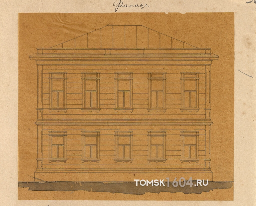 Проект фасада дома Мезенева. 1896г. Источник: ГАТО.