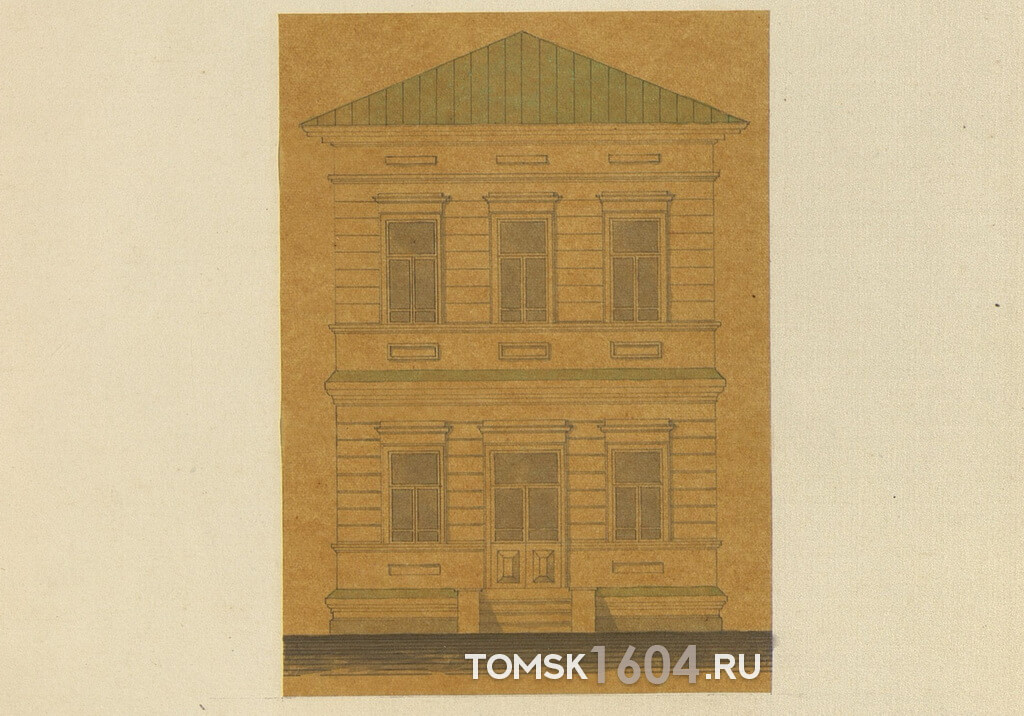 Проект фасада дома Юткиной. 1891г. Источник: ГАТО.