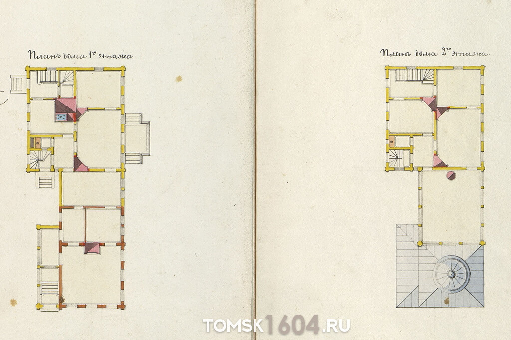 Проект планировки дома Косача. 1883г. Источник: ГАТО.