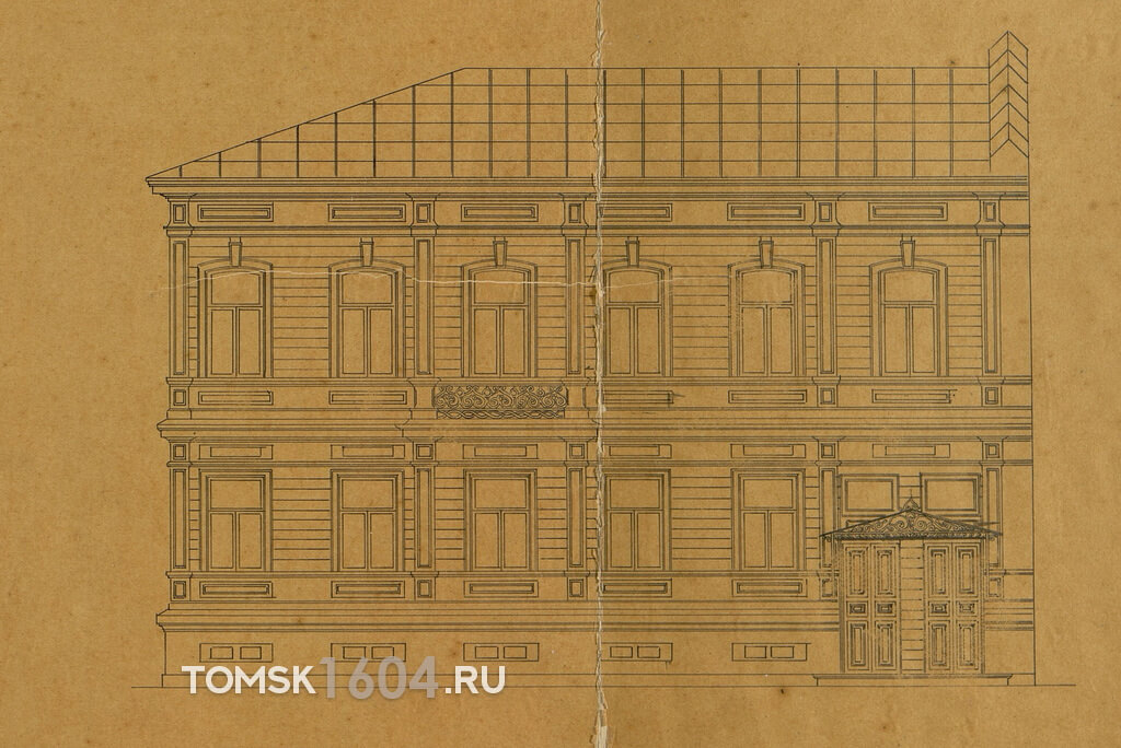 Проект фасада дома Лапиных. 1895г. Источник: ГАТО.