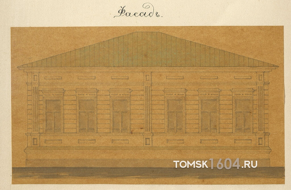 Проект фасада дома Субботиной. 1891г. Источник: ГАТО.