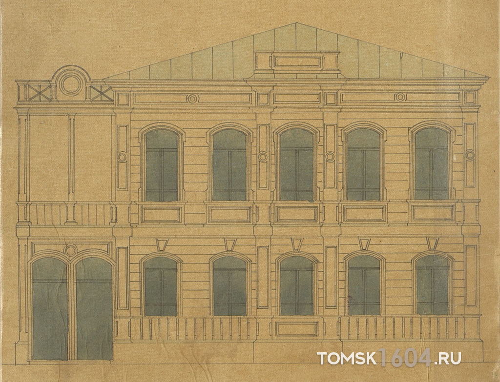 Проект фасада дома Ельдештейн. 1884г. Источник: ГАТО.