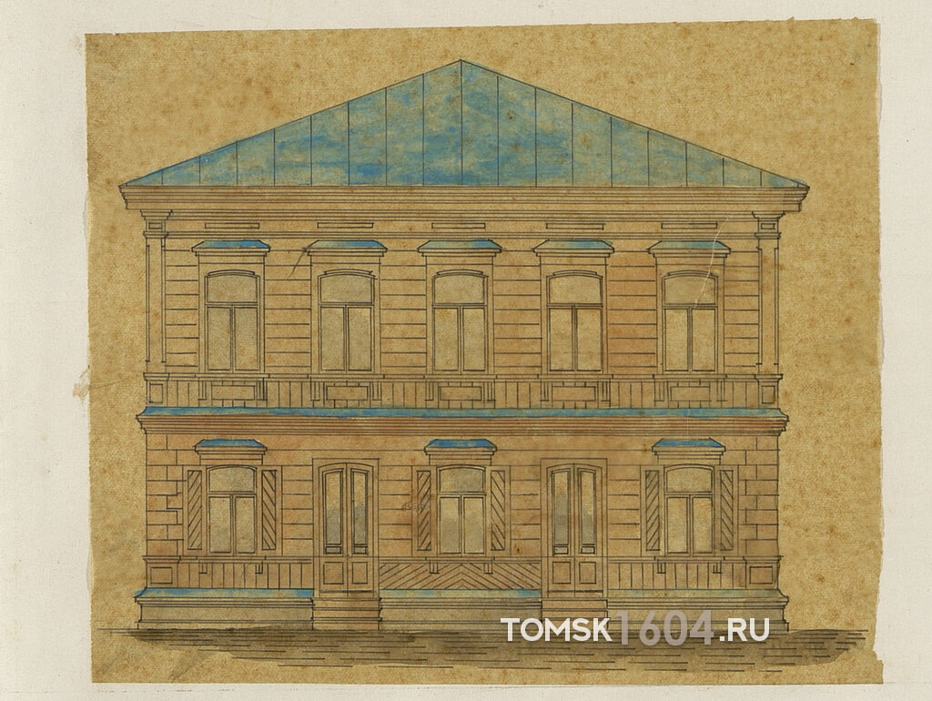 Проект фасада дома Скавинского на Загорной ул. 1893г. Источник: ГАТО.