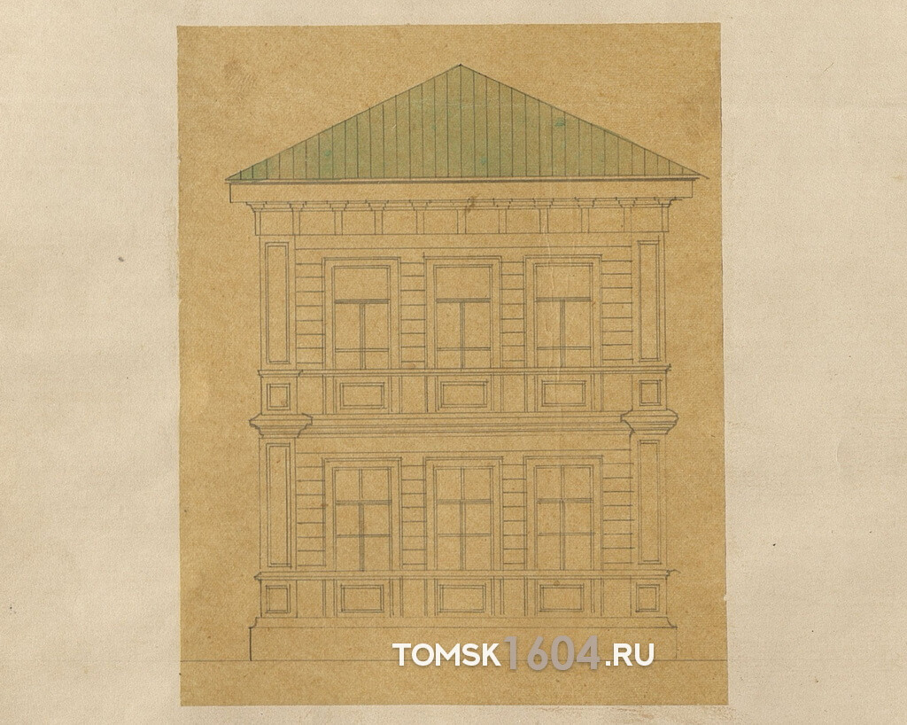 Фасад дома Немзеровой. 1887г. Источник: ГАТО.