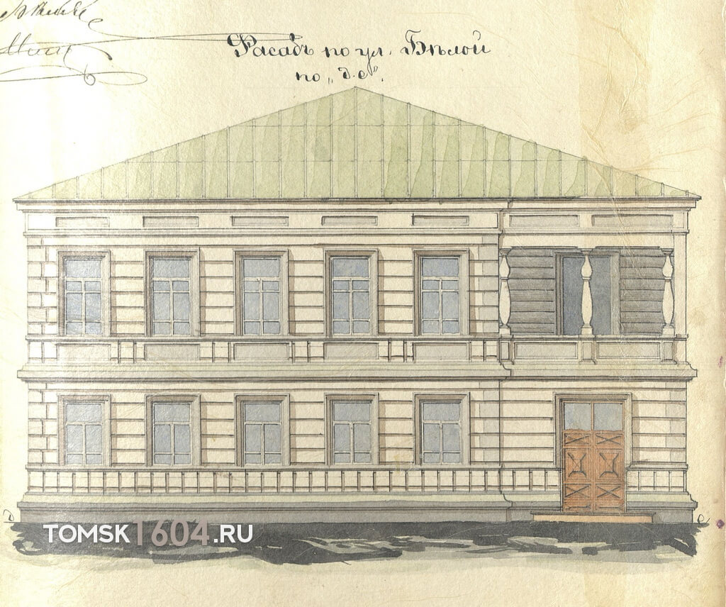 Проект фасада по Белой дома Стукова. 1891г. Источник: ГАТО.