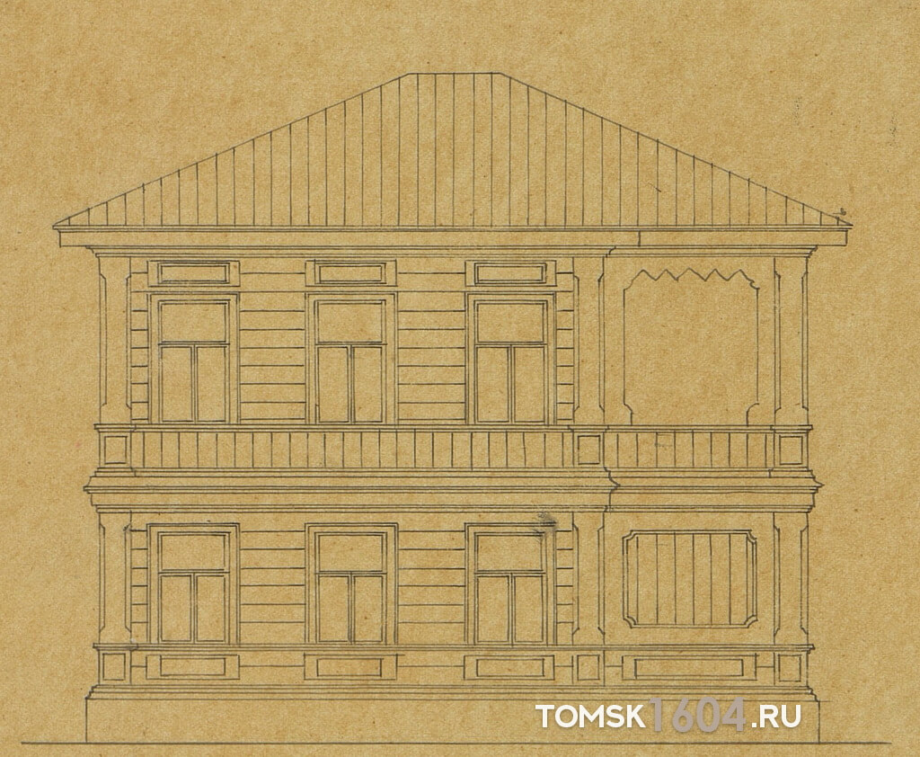 Проект фасада дома Козулина. 1888г. Источник: ГАТО.