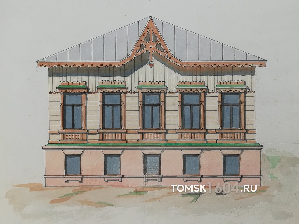 Проект фасада по Еланской дома Бороздина. 1904г. Источник: ГАТО.