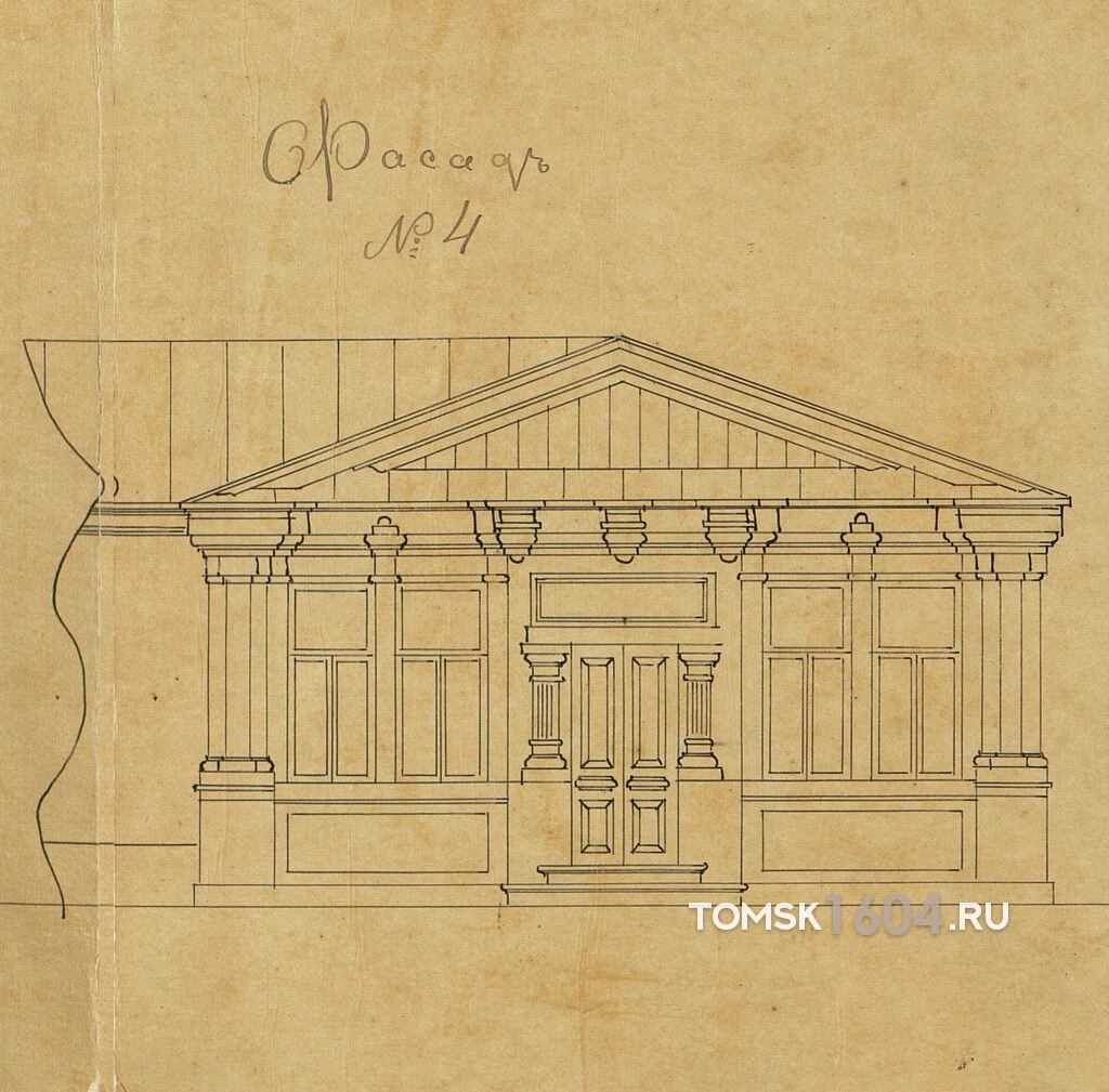 Проект фасада галереи дома Чернышева. 1898г. Источник: ГАТО.