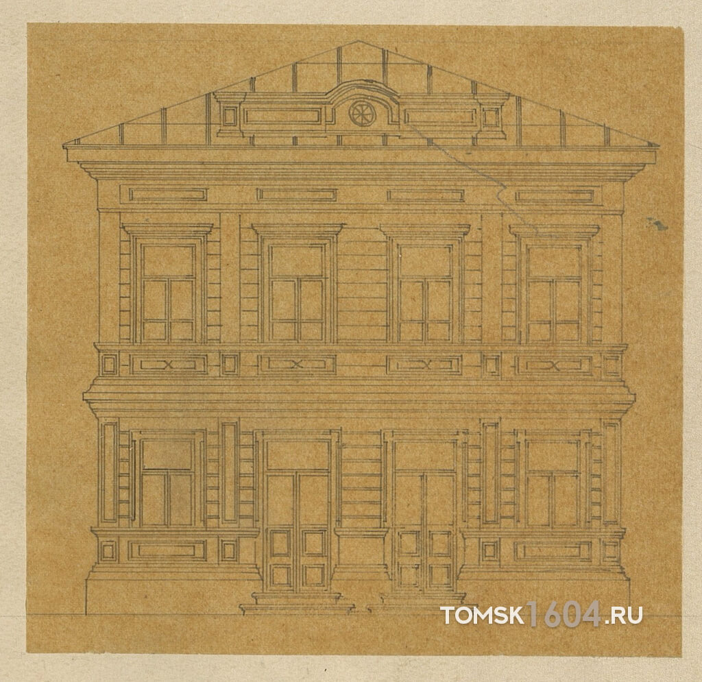 Проект фасада дома Млотка. 1889г. Источник: ГАТО.