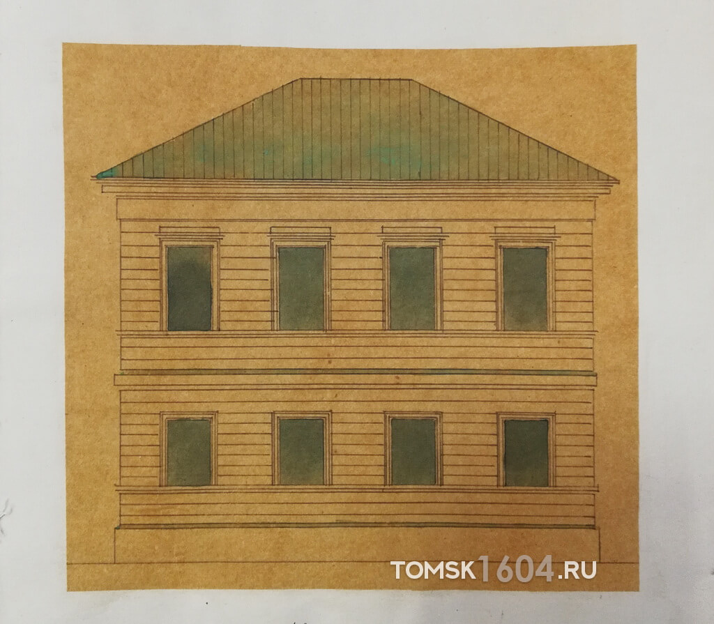 Проект фасада дома Грачёвой. 1882г. Источник: ГАТО.