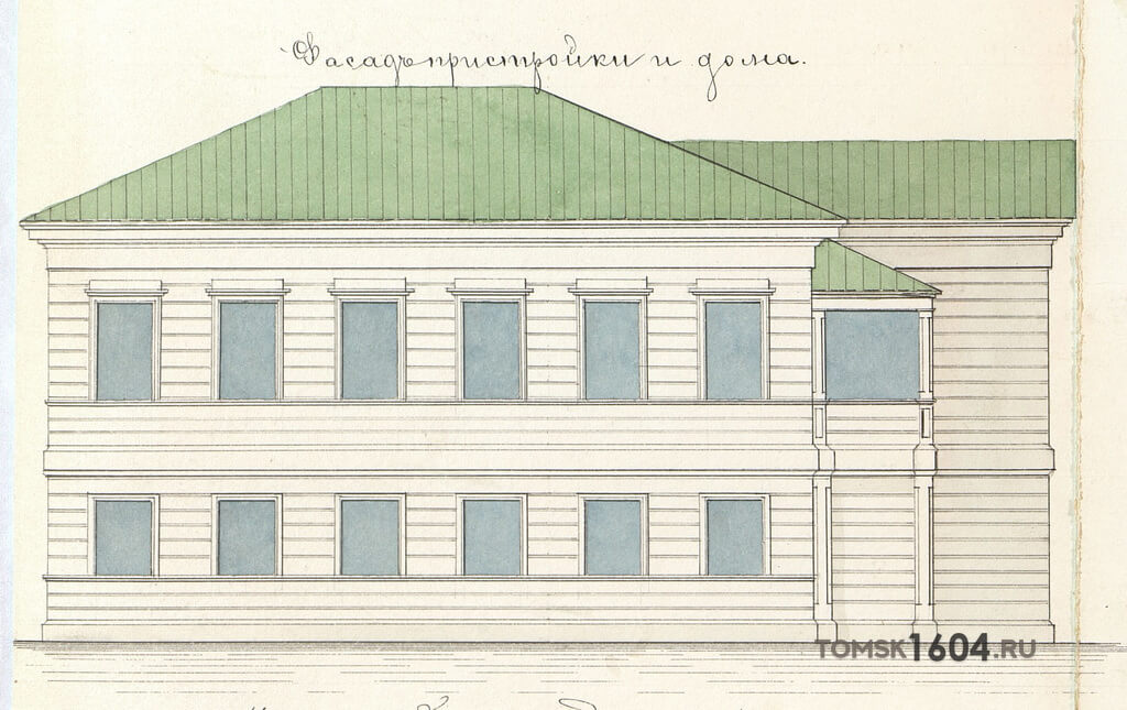 Проект фасада дома Пичугина. 1886г. Источник: ГАТО.