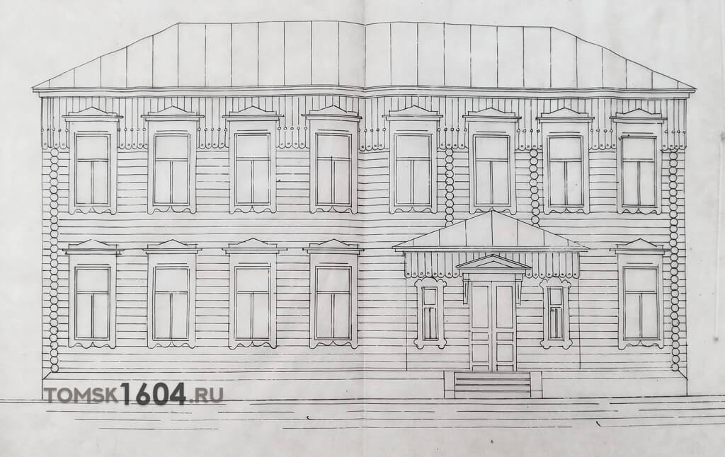 Проект фасада дома Кайманаковой. 1918г. Источник: ГАТО.