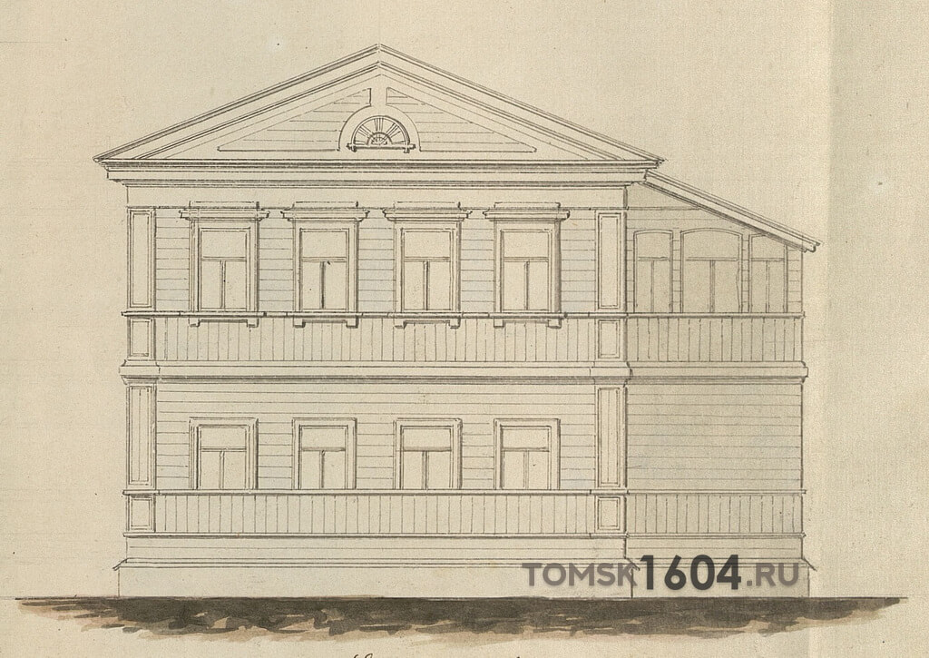 Проект фасада дома Бекчурова. 1882г. Источник: ГАТО.